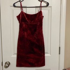 Vintage red velvet mini dress